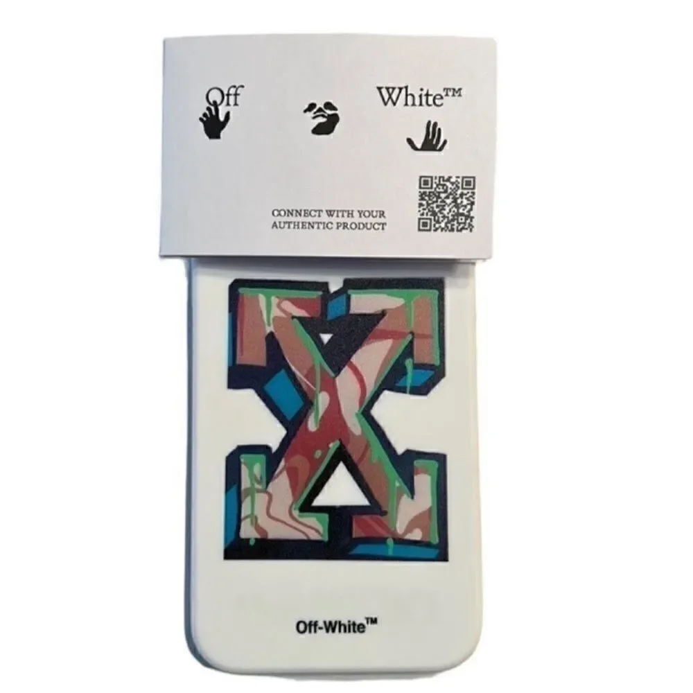 Authentic Unisex Off White Multi Colored 12/12Pro Phone White Case.